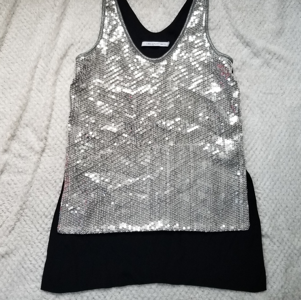 Diane von Furstenburg sz 0 sequin tank top